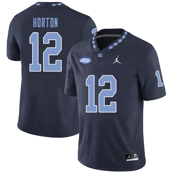 Jordan Brand Men #12 Ethan Horton North Carolina Tar Heels College Football Jerseys Sale-Navy